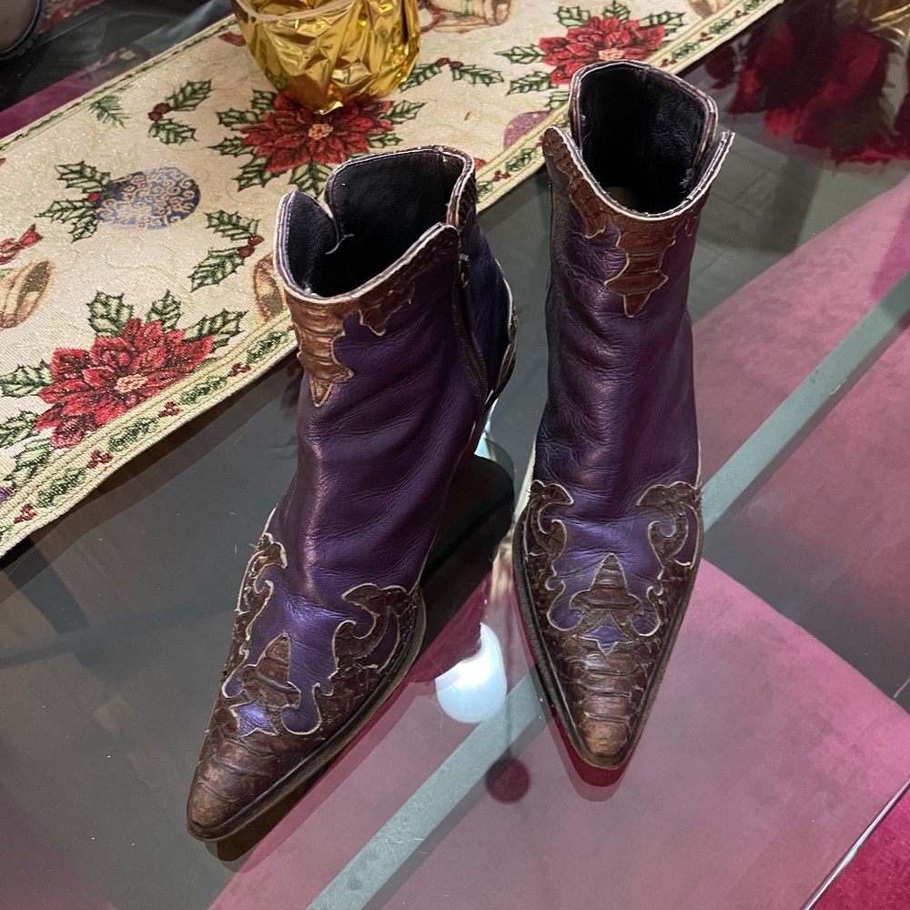 DONALD J. PLINER Italian Western Snake Print Ankle Bootie